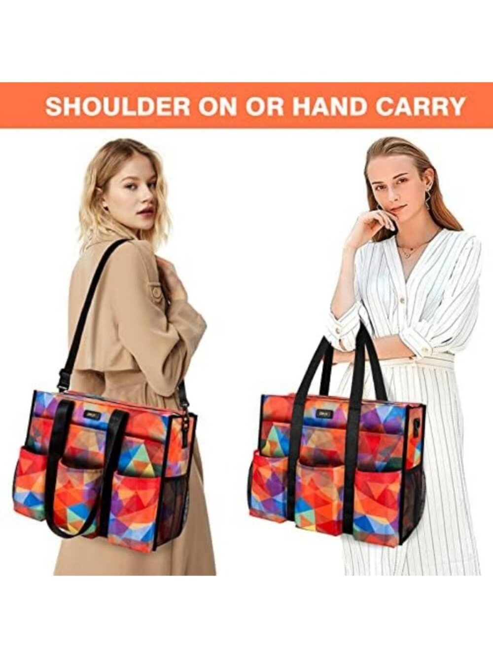 Spacious Utility Tote Bag with 24 Pockets - Perfect Teacher Travel Bag for Women - Picture 2 of 6
